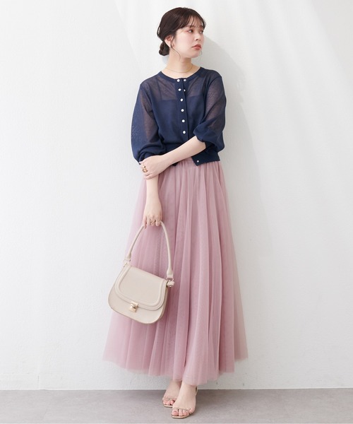 natural couture（ナチュラルクチュール）の「エアリーチュールスカート（スカート・レディース・その他1/ピンク/ブラック/アイボリー/グレー・LARGE/MEDIUM）」の19枚目の写真