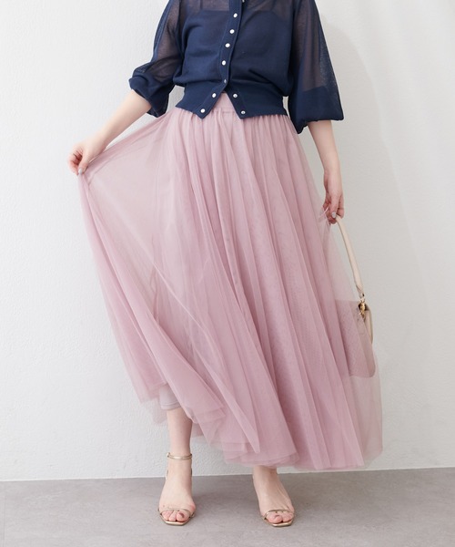natural couture（ナチュラルクチュール）の「エアリーチュールスカート（スカート・レディース・その他1/ピンク/ブラック/アイボリー/グレー・LARGE/MEDIUM）」の21枚目の写真