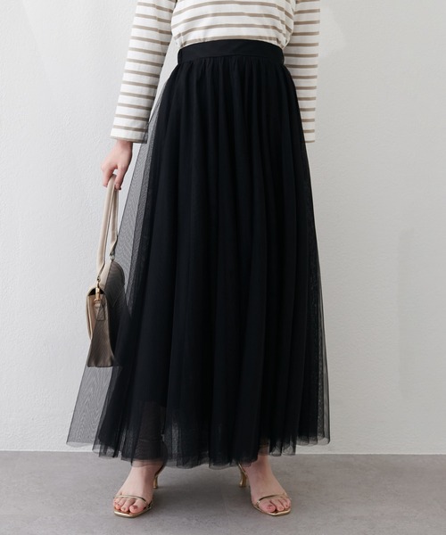 natural couture（ナチュラルクチュール）の「エアリーチュールスカート（スカート・レディース・その他1/ピンク/ブラック/アイボリー/グレー・LARGE/MEDIUM）」の10枚目の写真