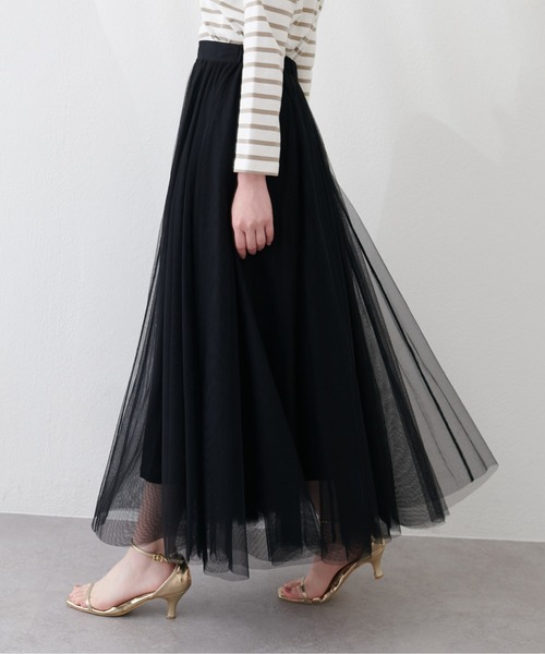 natural couture（ナチュラルクチュール）の「エアリーチュールスカート（スカート・レディース・その他1/ピンク/ブラック/アイボリー/グレー・LARGE/MEDIUM）」の11枚目の写真