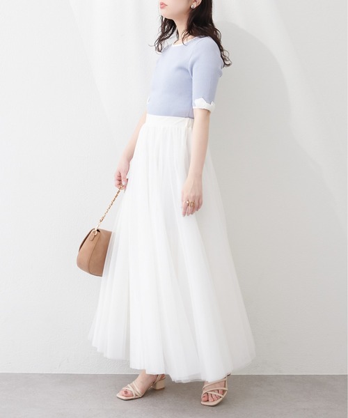 natural couture（ナチュラルクチュール）の「エアリーチュールスカート（スカート・レディース・その他1/ピンク/ブラック/アイボリー/グレー・LARGE/MEDIUM）」の8枚目の写真