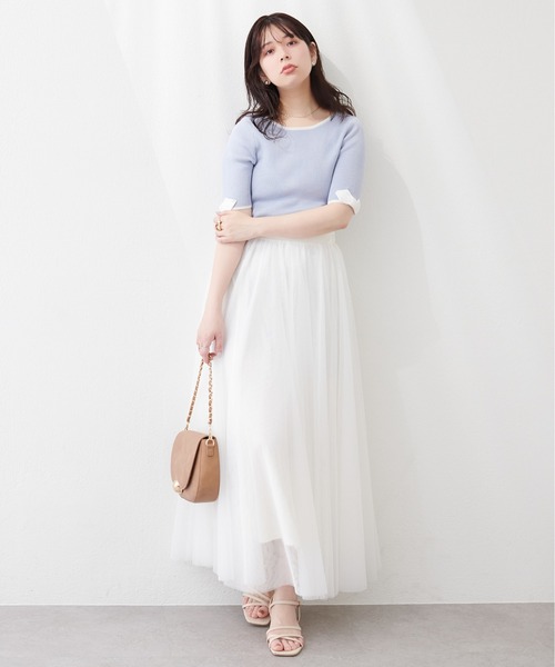natural couture（ナチュラルクチュール）の「エアリーチュールスカート（スカート・レディース・その他1/ピンク/ブラック/アイボリー/グレー・LARGE/MEDIUM）」の9枚目の写真
