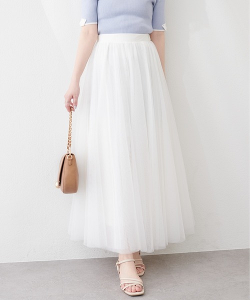 natural couture（ナチュラルクチュール）の「エアリーチュールスカート（スカート・レディース・その他1/ピンク/ブラック/アイボリー/グレー・LARGE/MEDIUM）」の6枚目の写真