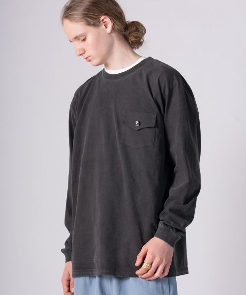 rehacer（レアセル）の「rehacer TEE :  Flower Coach Man Vintage Wash T / フラワーコーチマン ヴィンテージ ウオッシュ T（Tシャツ/カットソー・メンズ・ネイビー/スミクロ・MEDIUM/LARGE/X-LARGE/SMALL）」の4枚目の写真