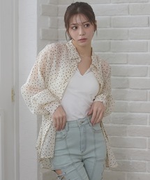 2way sheer dot shirt / 2WAYドットシアーシャツ