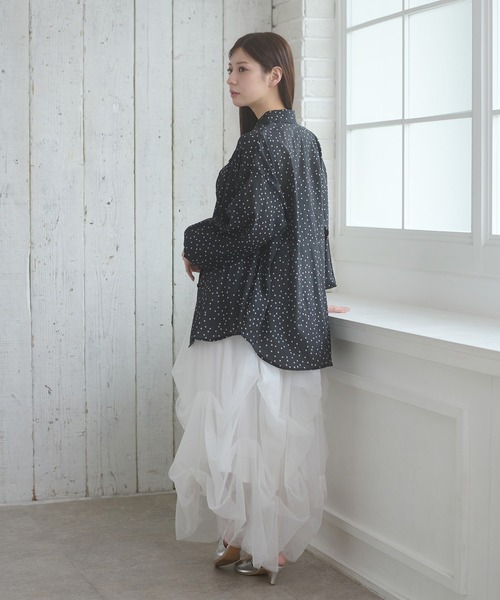 Ambre Neige（アンブルネージュ）の「2way sheer dot shirt / 2WAYドットシアーシャツ（シャツ/ブラウス・レディース・オフホワイト/ブラック・FREE）」の17枚目の写真