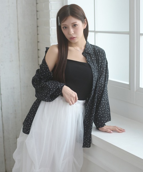 Ambre Neige（アンブルネージュ）の「2way sheer dot shirt / 2WAYドットシアーシャツ（シャツ/ブラウス・レディース・オフホワイト/ブラック・FREE）」の12枚目の写真