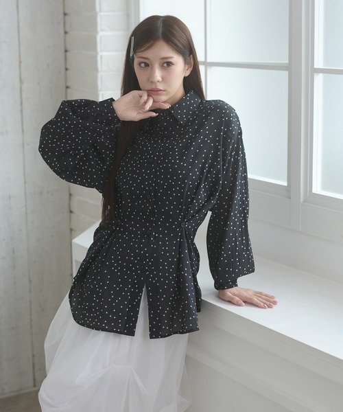 Ambre Neige（アンブルネージュ）の「2way sheer dot shirt / 2WAYドットシアーシャツ（シャツ/ブラウス・レディース・オフホワイト/ブラック・FREE）」の11枚目の写真