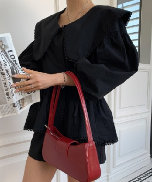 FAVORITO(ファヴォリート)の「リボンワイドカラーシャツ(シャツ/ブラウス・レディース・ホワイト/ブラック・F)」の20枚目の写真