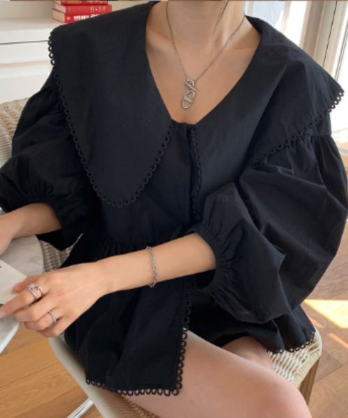 FAVORITO(ファヴォリート)の「リボンワイドカラーシャツ(シャツ/ブラウス・レディース・ホワイト/ブラック・F)」の22枚目の写真