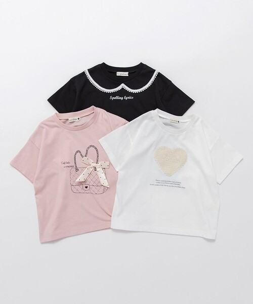 BRANSHES(ブランシェス)の「アソートデザイン半袖Tシャツ(Tシャツ/カットソー・キッズ・オフホワイト/ブラック/ピンク・90/150/100/120/110/130/140)」の8枚目の写真