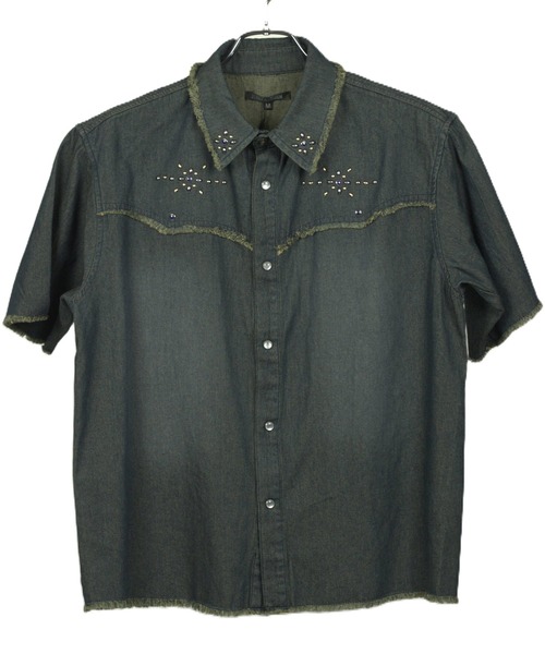 8(eight)(エイト)の「スタッズ デニムシャツ(シャツ/ブラウス・メンズ・ネイビー/サックスブルー/ブラック・MEDIUM/LARGE)」の12枚目の写真