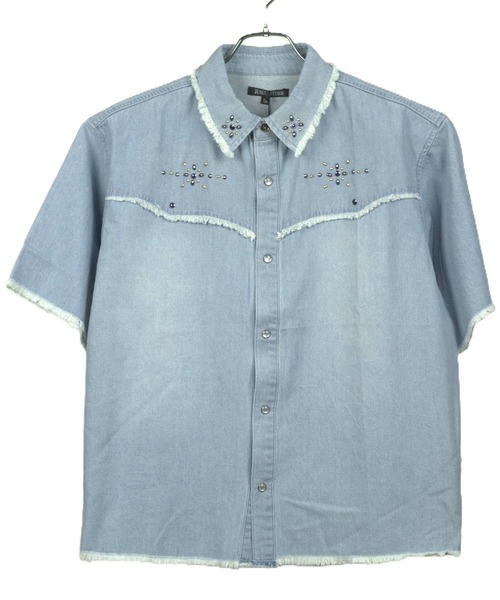 8(eight)(エイト)の「スタッズ デニムシャツ(シャツ/ブラウス・メンズ・ネイビー/サックスブルー/ブラック・MEDIUM/LARGE)」の14枚目の写真