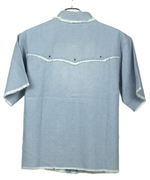 8(eight)(エイト)の「スタッズ デニムシャツ(シャツ/ブラウス・メンズ・ネイビー/サックスブルー/ブラック・MEDIUM/LARGE)」の15枚目の写真