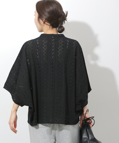 JOURNAL STANDARD relume(ジャーナルスタンダード レリューム)の「コットンカットワーク刺繍ポンチョブラウス(シャツ/ブラウス・レディース・ホワイト系その他/ブラック系その他・FREE)」の8枚目の写真