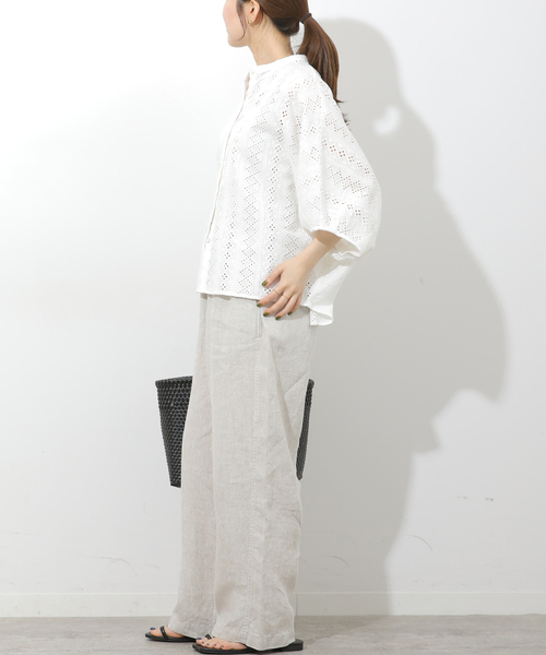 JOURNAL STANDARD relume(ジャーナルスタンダード レリューム)の「コットンカットワーク刺繍ポンチョブラウス(シャツ/ブラウス・レディース・ホワイト系その他/ブラック系その他・FREE)」の10枚目の写真