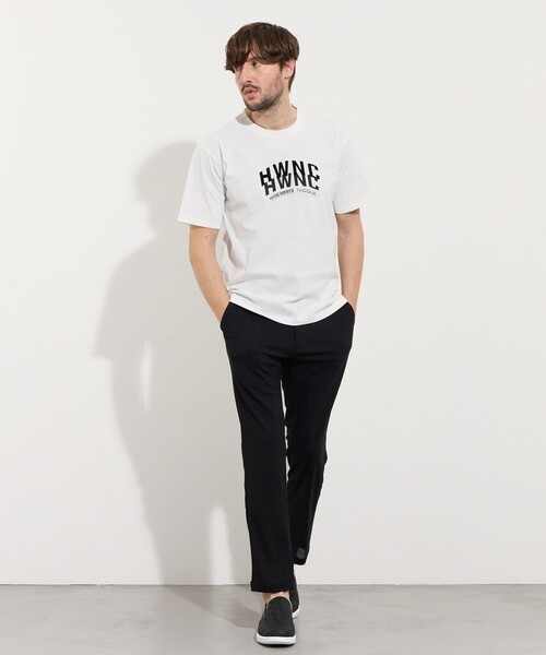 HIDEAWAYS NICOLE(ハイダウェイニコル)の「ピグメント加工ロゴプリント半袖Tシャツ(Tシャツ/カットソー・メンズ・チャコールグレー/ホワイト・M/XL/L)」の5枚目の写真