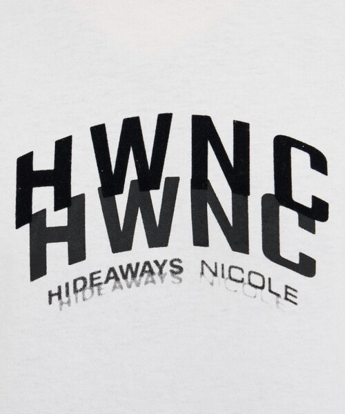 HIDEAWAYS NICOLE(ハイダウェイニコル)の「ピグメント加工ロゴプリント半袖Tシャツ(Tシャツ/カットソー・メンズ・チャコールグレー/ホワイト・M/XL/L)」の12枚目の写真