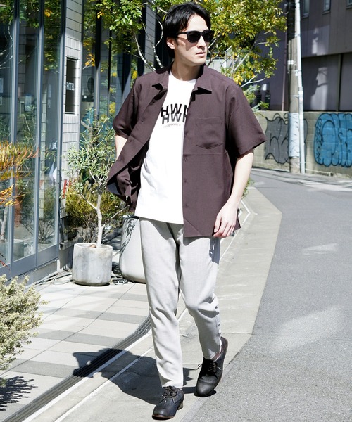 HIDEAWAYS NICOLE(ハイダウェイニコル)の「ピグメント加工ロゴプリント半袖Tシャツ(Tシャツ/カットソー・メンズ・チャコールグレー/ホワイト・M/XL/L)」の15枚目の写真