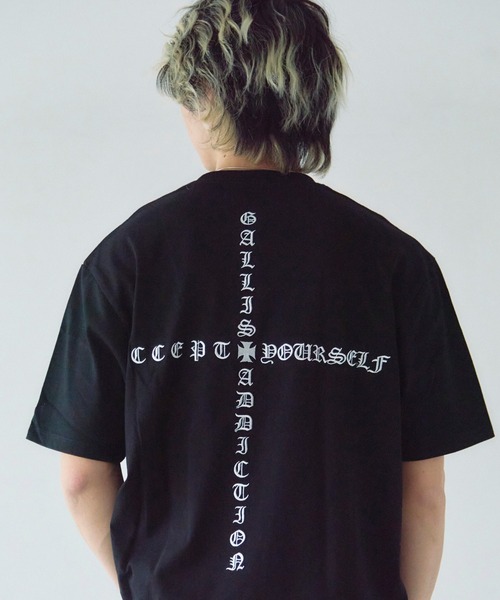 GALLIS ADDICTION(ガリスアディクション)の「GA Cross Logo刺繍 Tee(Tシャツ/カットソー・メンズ・ホワイト/ブラック・L/M)」の1枚目の写真