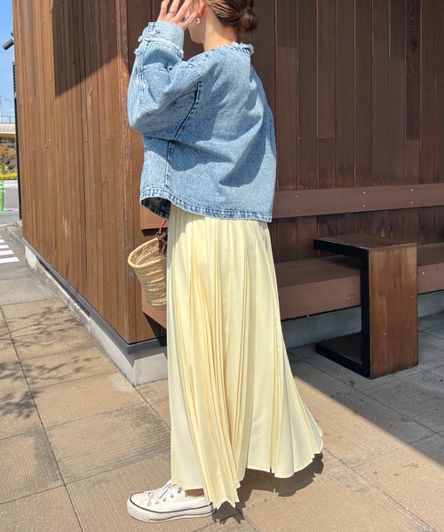 CURA CLOSET（キュラ クローゼット）の「【loverara.loverara select】プリーツスカート/ウエスト総ゴム/ストレスフリー（スカート・レディース・ホワイト/イエロー/ピンク・フリー）」の18枚目の写真