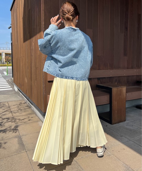 CURA CLOSET（キュラ クローゼット）の「【loverara.loverara select】プリーツスカート/ウエスト総ゴム/ストレスフリー（スカート・レディース・ホワイト/イエロー/ピンク・フリー）」の19枚目の写真
