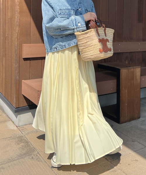 CURA CLOSET（キュラ クローゼット）の「【loverara.loverara select】プリーツスカート/ウエスト総ゴム/ストレスフリー（スカート・レディース・ホワイト/イエロー/ピンク・フリー）」の21枚目の写真