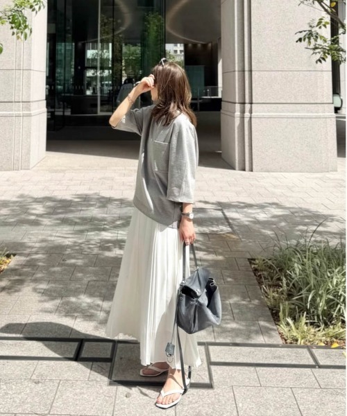 CURA CLOSET（キュラ クローゼット）の「【loverara.loverara select】プリーツスカート/ウエスト総ゴム/ストレスフリー（スカート・レディース・ホワイト/イエロー/ピンク・フリー）」の8枚目の写真