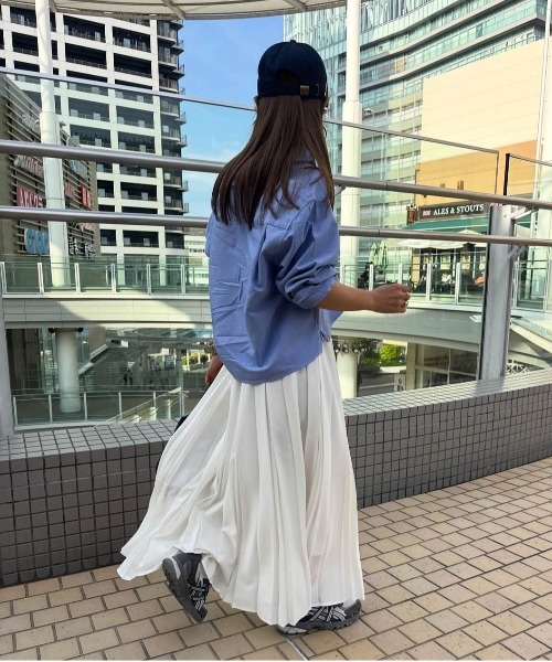 CURA CLOSET（キュラ クローゼット）の「【loverara.loverara select】プリーツスカート/ウエスト総ゴム/ストレスフリー（スカート・レディース・ホワイト/イエロー/ピンク・フリー）」の5枚目の写真