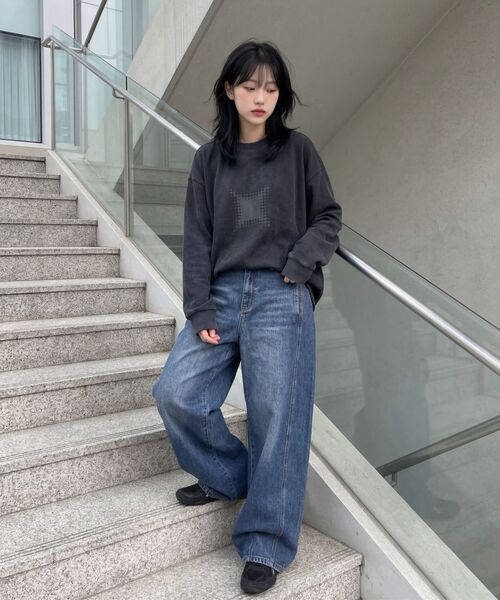 AGOD（エージーオーディー）の「エックスドットピグメントロングスリーブ[ブラック]（Tシャツ/カットソー・レディース・その他・SMALL/MEDIUM/LARGE）」の5枚目の写真