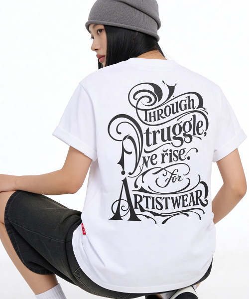 ARTISTWEAR（アーティストウェア）の「[ATW] TSR 半袖Tシャツ - 2COLOR（Tシャツ/カットソー・レディース・ブラック/ホワイト・XX-LARGE/XXXX-LARGE/LARGE/MEDIUM/SMALL/X-LARGE）」の5枚目の写真