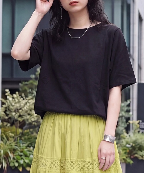 SELECT LEVERY(セレクトリベリー)の「天竺裾ゴム入りドルマンTシャツ(Tシャツ/カットソー・レディース・ブラウン/ブラック/オフホワイト・FREE)」の2枚目の写真