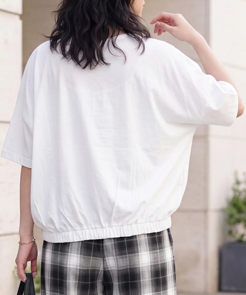 SELECT LEVERY(セレクトリベリー)の「天竺裾ゴム入りドルマンTシャツ(Tシャツ/カットソー・レディース・ブラウン/ブラック/オフホワイト・FREE)」の15枚目の写真