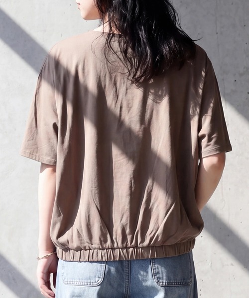 SELECT LEVERY(セレクトリベリー)の「天竺裾ゴム入りドルマンTシャツ(Tシャツ/カットソー・レディース・ブラウン/ブラック/オフホワイト・FREE)」の20枚目の写真