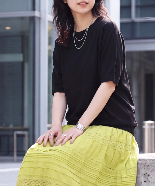 SELECT LEVERY(セレクトリベリー)の「天竺裾ゴム入りドルマンTシャツ(Tシャツ/カットソー・レディース・ブラウン/ブラック/オフホワイト・FREE)」の22枚目の写真