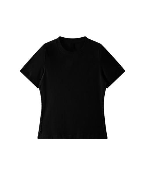 BUTTON SEOUL（ボタンソウル）の「[ウィメンズ] ループラインスリムショートスリーブ (4 COLORS)（Tシャツ/カットソー・レディース・ホワイト/ブラック/グレー/イエロー・SMALL/MEDIUM/LARGE）」の2枚目の写真