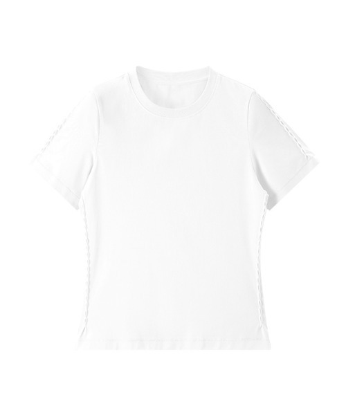 BUTTON SEOUL（ボタンソウル）の「[ウィメンズ] ループラインスリムショートスリーブ (4 COLORS)（Tシャツ/カットソー・レディース・ホワイト/ブラック/グレー/イエロー・SMALL/MEDIUM/LARGE）」の5枚目の写真