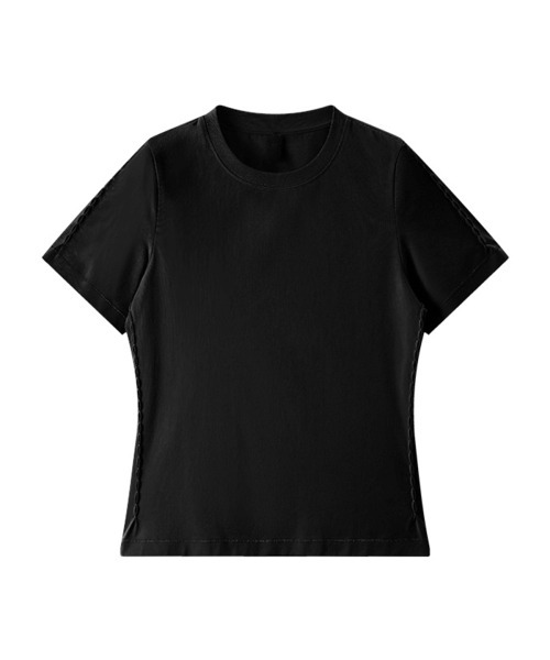 BUTTON SEOUL（ボタンソウル）の「[ウィメンズ] ループラインスリムショートスリーブ (4 COLORS)（Tシャツ/カットソー・レディース・ホワイト/ブラック/グレー/イエロー・SMALL/MEDIUM/LARGE）」の8枚目の写真