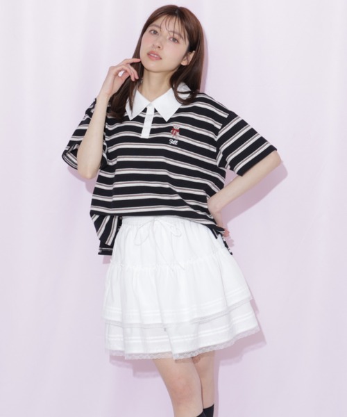JILL by JILL STUART(ジルバイジルスチュアート)の「レースフリルミニティアードスカート(スカート・レディース・ブラック/ホワイト・FREE)」の18枚目の写真
