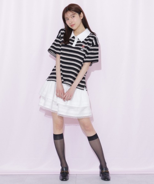 JILL by JILL STUART(ジルバイジルスチュアート)の「レースフリルミニティアードスカート(スカート・レディース・ブラック/ホワイト・FREE)」の21枚目の写真