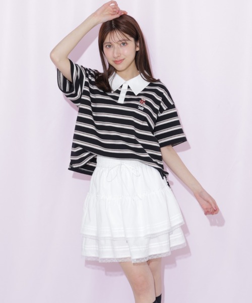 JILL by JILL STUART(ジルバイジルスチュアート)の「レースフリルミニティアードスカート(スカート・レディース・ブラック/ホワイト・FREE)」の19枚目の写真