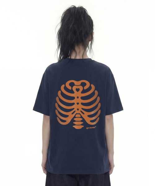GRAVER（グレーバー）の「[ユニセックス]リブ半袖Tシャツ_4色（Tシャツ/カットソー・レディース・チャコールグレー/ホワイト/ライトグレー/ネイビー・SMALL/MEDIUM/LARGE）」の9枚目の写真