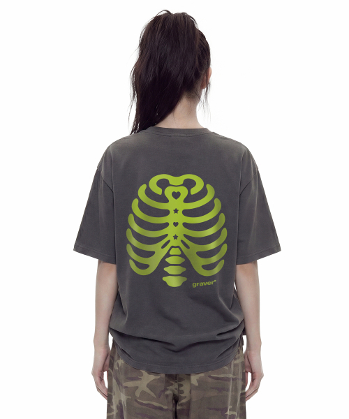 GRAVER（グレーバー）の「[ユニセックス]リブ半袖Tシャツ_4色（Tシャツ/カットソー・レディース・チャコールグレー/ホワイト/ライトグレー/ネイビー・SMALL/MEDIUM/LARGE）」の11枚目の写真