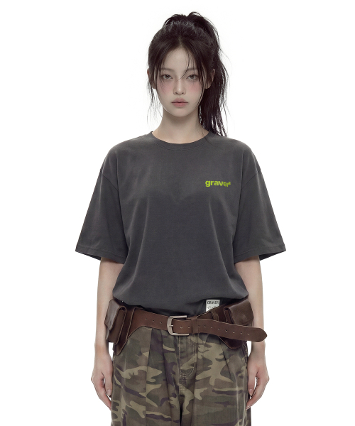 GRAVER（グレーバー）の「[ユニセックス]リブ半袖Tシャツ_4色（Tシャツ/カットソー・レディース・チャコールグレー/ホワイト/ライトグレー/ネイビー・SMALL/MEDIUM/LARGE）」の12枚目の写真