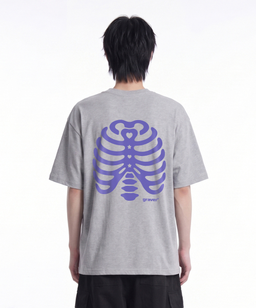 GRAVER（グレーバー）の「[ユニセックス]リブ半袖Tシャツ_4色（Tシャツ/カットソー・レディース・チャコールグレー/ホワイト/ライトグレー/ネイビー・SMALL/MEDIUM/LARGE）」の13枚目の写真