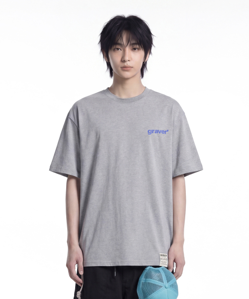 GRAVER（グレーバー）の「[ユニセックス]リブ半袖Tシャツ_4色（Tシャツ/カットソー・レディース・チャコールグレー/ホワイト/ライトグレー/ネイビー・SMALL/MEDIUM/LARGE）」の14枚目の写真