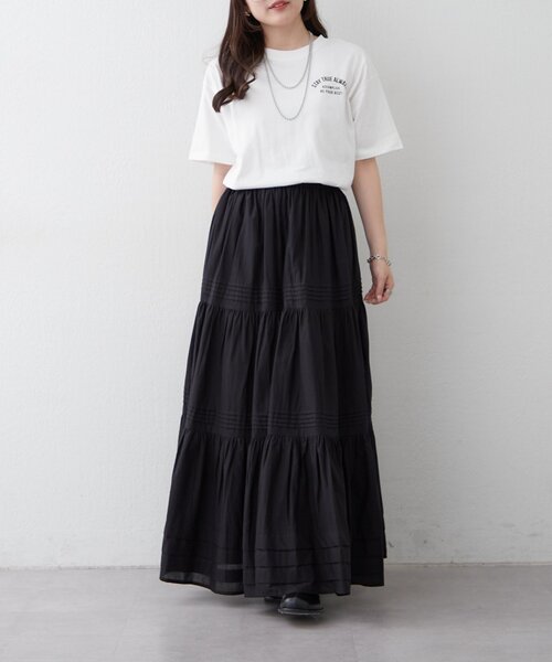 Remind me and forever（リマインドミーアンドフォーエバー）の「【staff made】接触冷感！アソートロゴシルケットTシャツ（Tシャツ/カットソー・レディース・ブラック/ブラウン/オフホワイト/ホワイト・FREE）」の10枚目の写真
