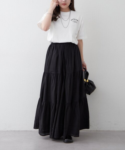 Remind me and forever（リマインドミーアンドフォーエバー）の「【staff made】接触冷感！アソートロゴシルケットTシャツ（Tシャツ/カットソー・レディース・ブラック/ブラウン/オフホワイト/ホワイト・FREE）」の11枚目の写真