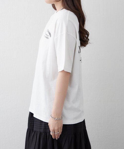Remind me and forever（リマインドミーアンドフォーエバー）の「【staff made】接触冷感！アソートロゴシルケットTシャツ（Tシャツ/カットソー・レディース・ブラック/ブラウン/オフホワイト/ホワイト・FREE）」の14枚目の写真