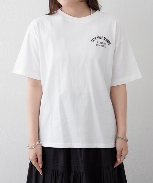 Remind me and forever（リマインドミーアンドフォーエバー）の「【staff made】接触冷感！アソートロゴシルケットTシャツ（Tシャツ/カットソー・レディース・ブラック/ブラウン/オフホワイト/ホワイト・FREE）」の17枚目の写真